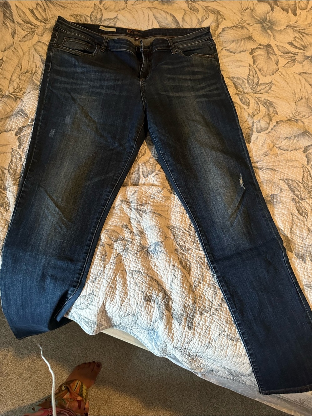 Kut from the Kloth Indigo Skinny Jeans with Light Whiskering